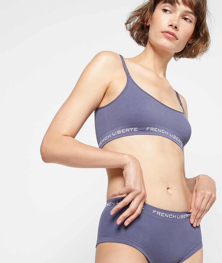 French libert&eacute;' microfibre bralet anthracite.