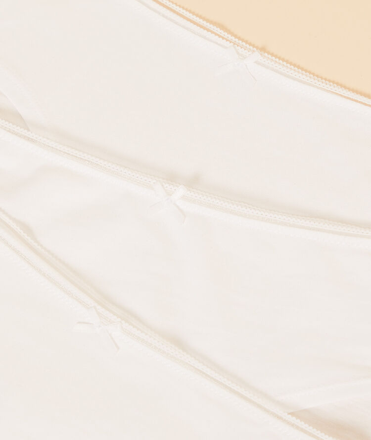 Pack of 3 cotton short briefs ecru.