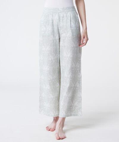 Pantalon de pyjama imprimé 100% coton;${refinementColor}