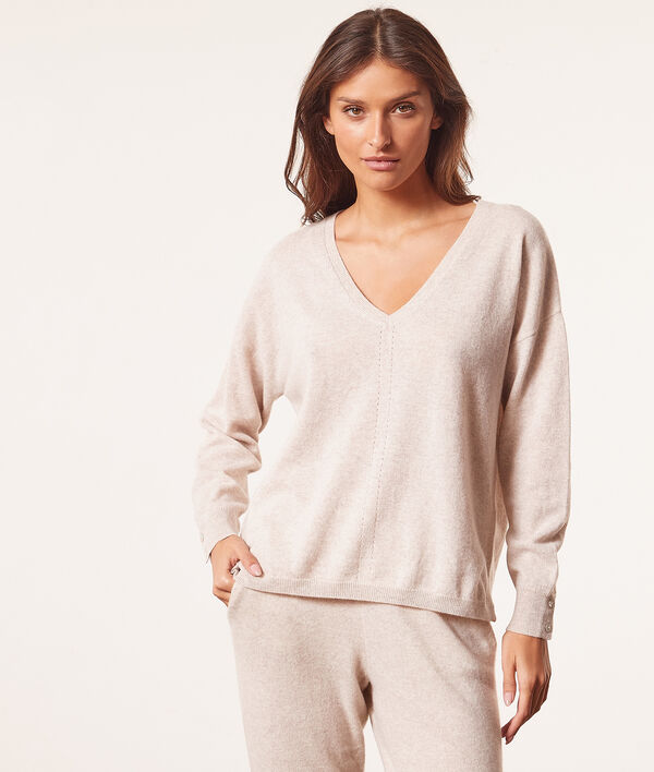 Long sleeve cashmere sweater   ;${refinementColor}