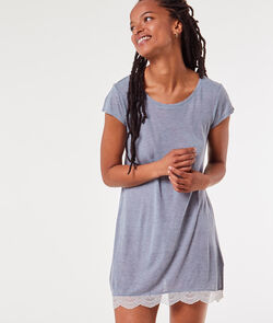 Nightshirt With Lace Details;${refinementColor}