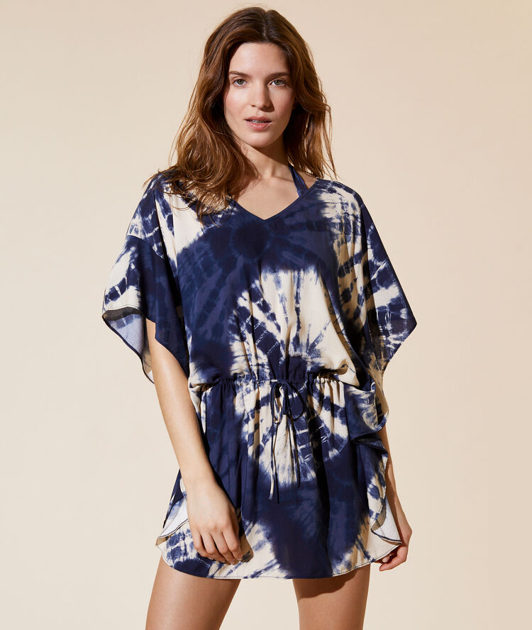 Tunique de plage imprim&eacute;e multicolore.