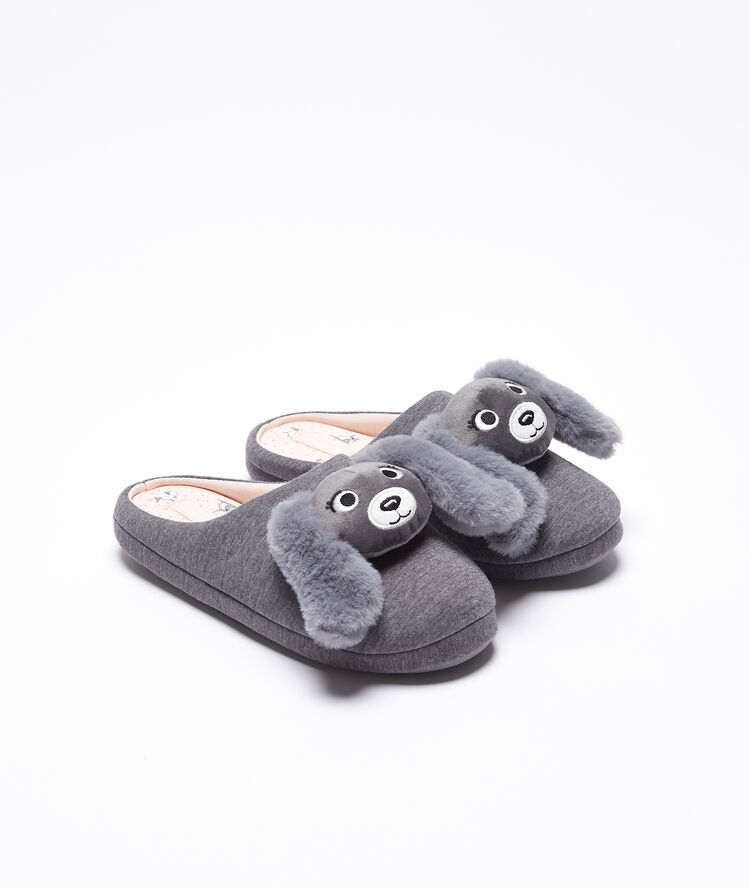Dog  mule slippers grey.