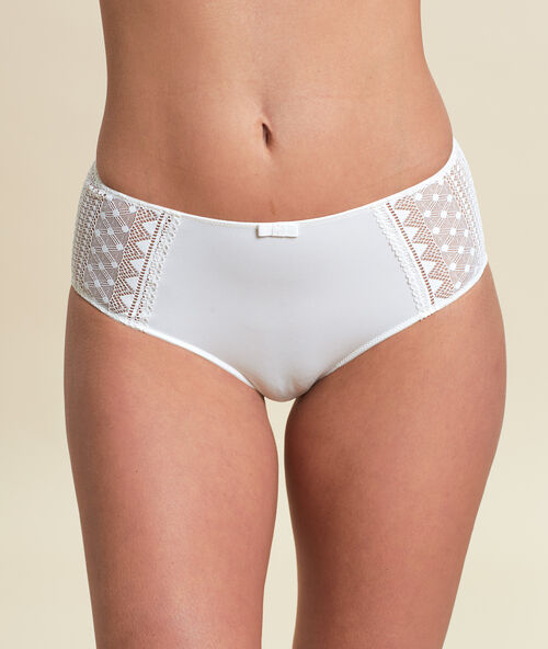 Micro lace high waisted briefs ecru.