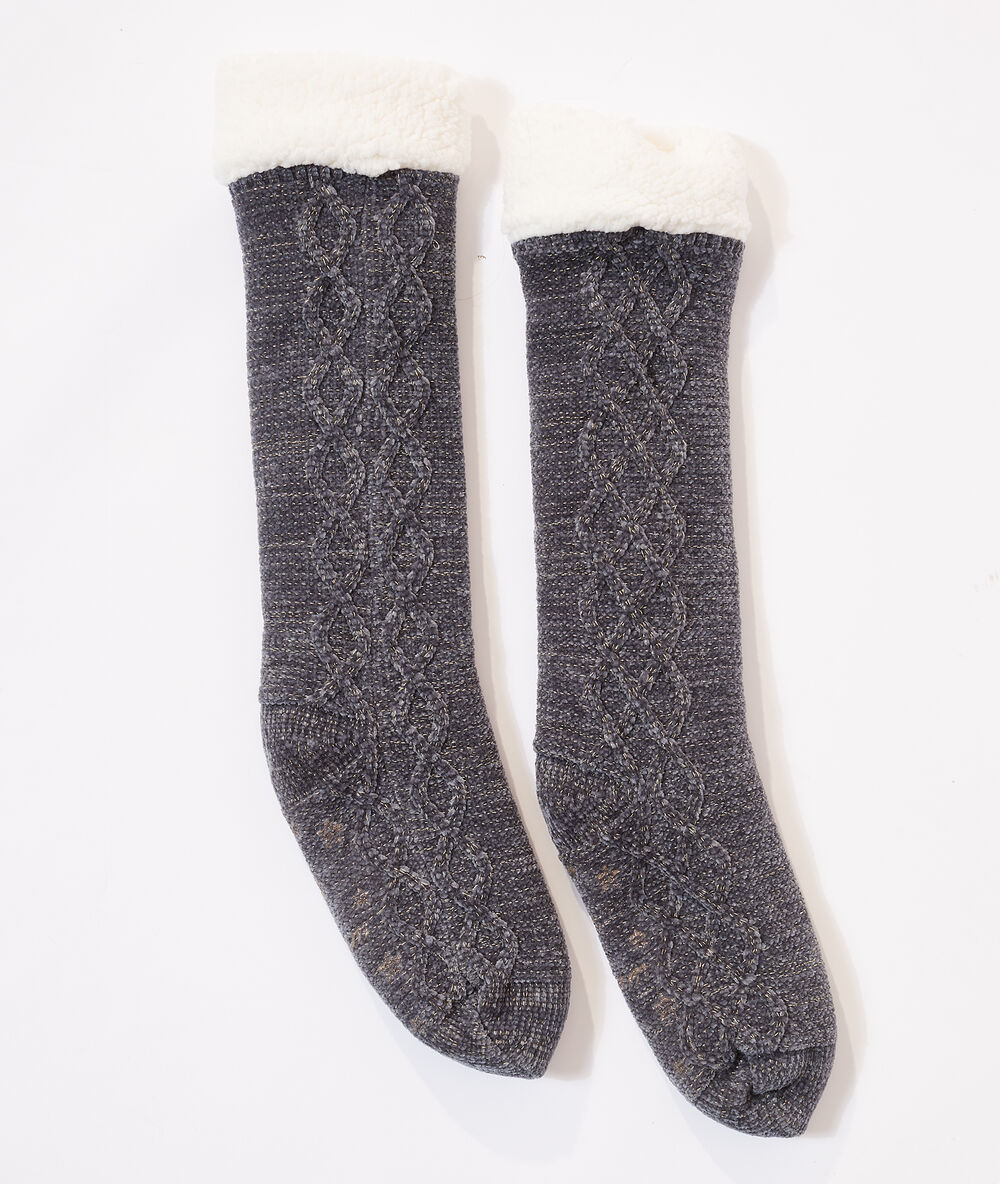 Knitted socks anthracite.