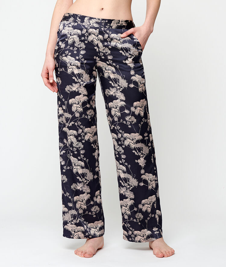 Satin hight waist trousers navy.