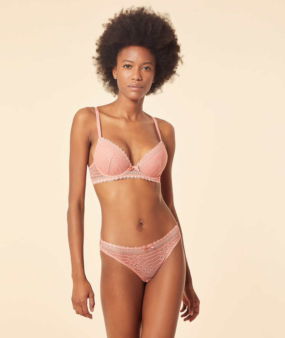 Soutien-gorge n&deg;2 - push-up plongeant blush.