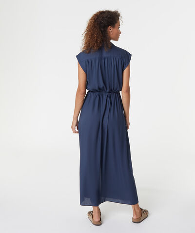 Long dress with short sleeves;${refinementColor}