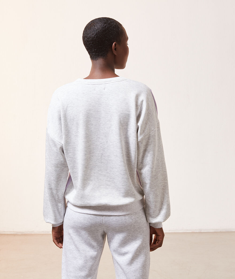 Top manches longues "eat, drink, sleep" gris.