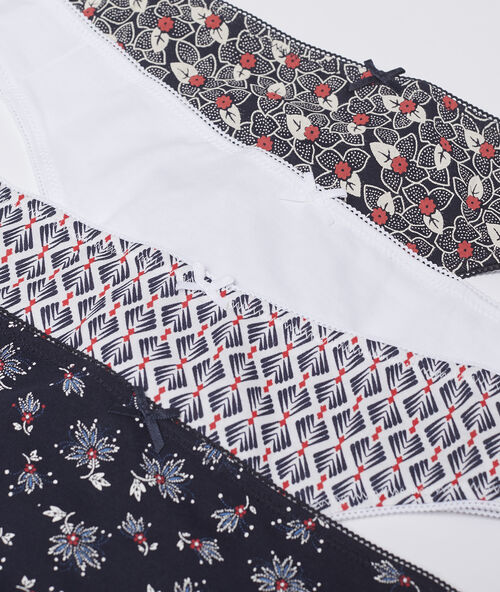 Pack of 4 cotton tanga navy.
