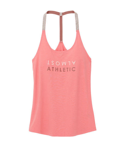 Workout vest, racer back peach.