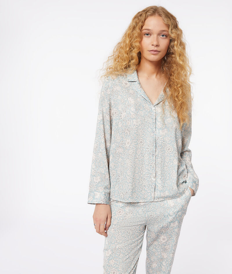 Camisa pijama estampado floral;${refinementColor}