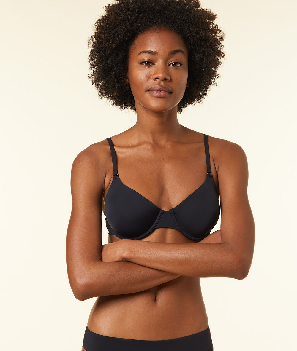 Micro molded demi-cup black.