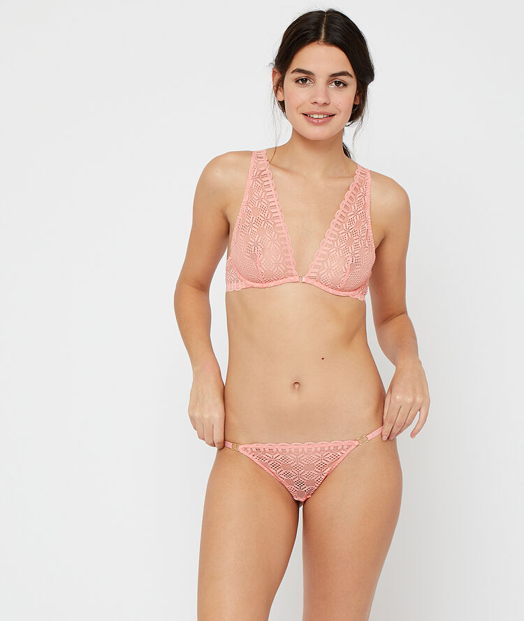 Bra no 7 - underwired triangle bra peach.
