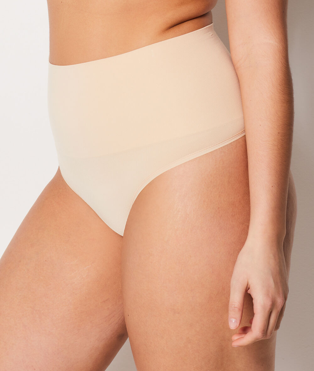 High Waist Thong - Medium Control;${refinementColor}