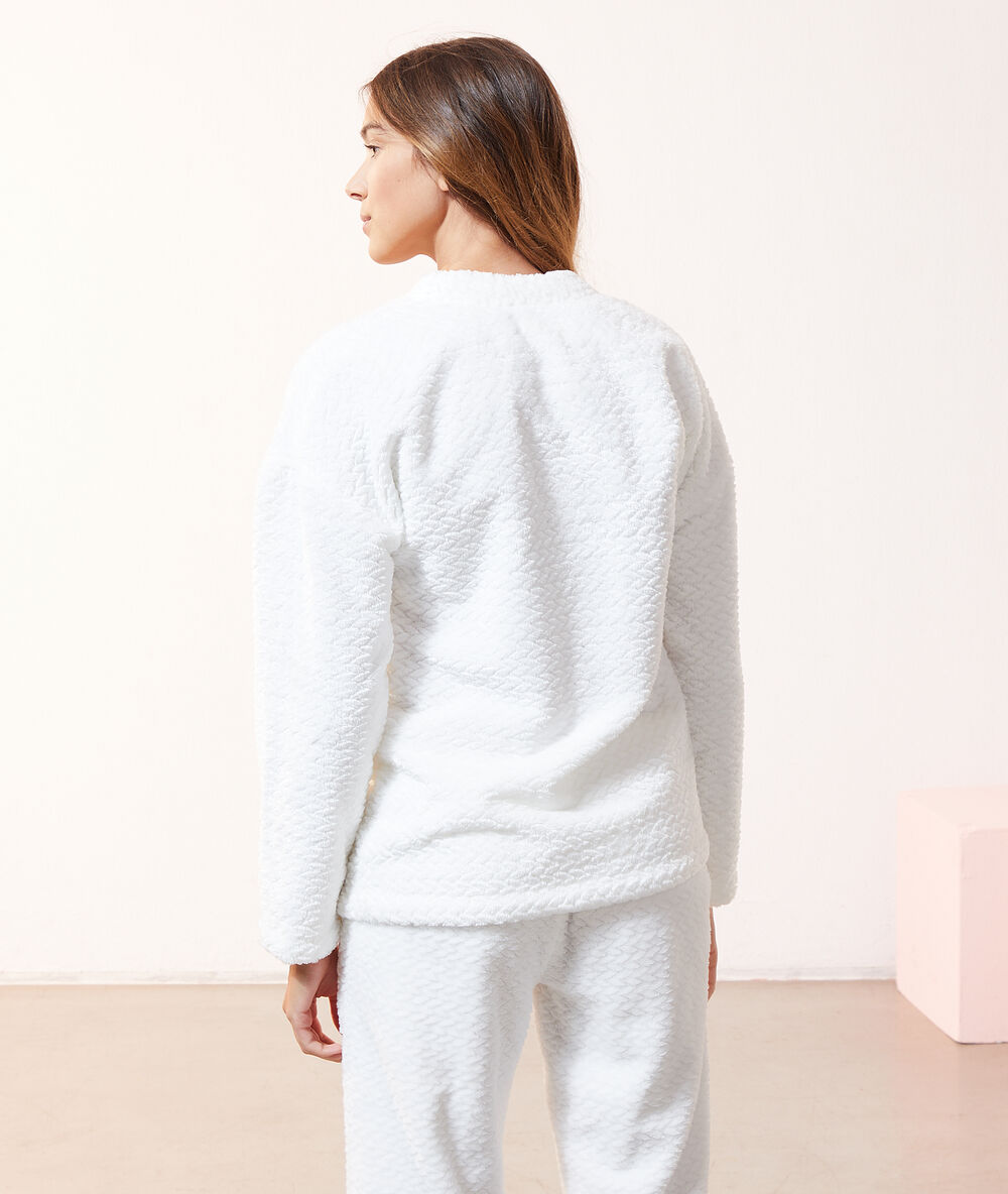 Need more sleep' quilted t-shirt  off white.