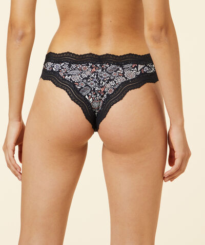 Thong with lace details;${refinementColor}