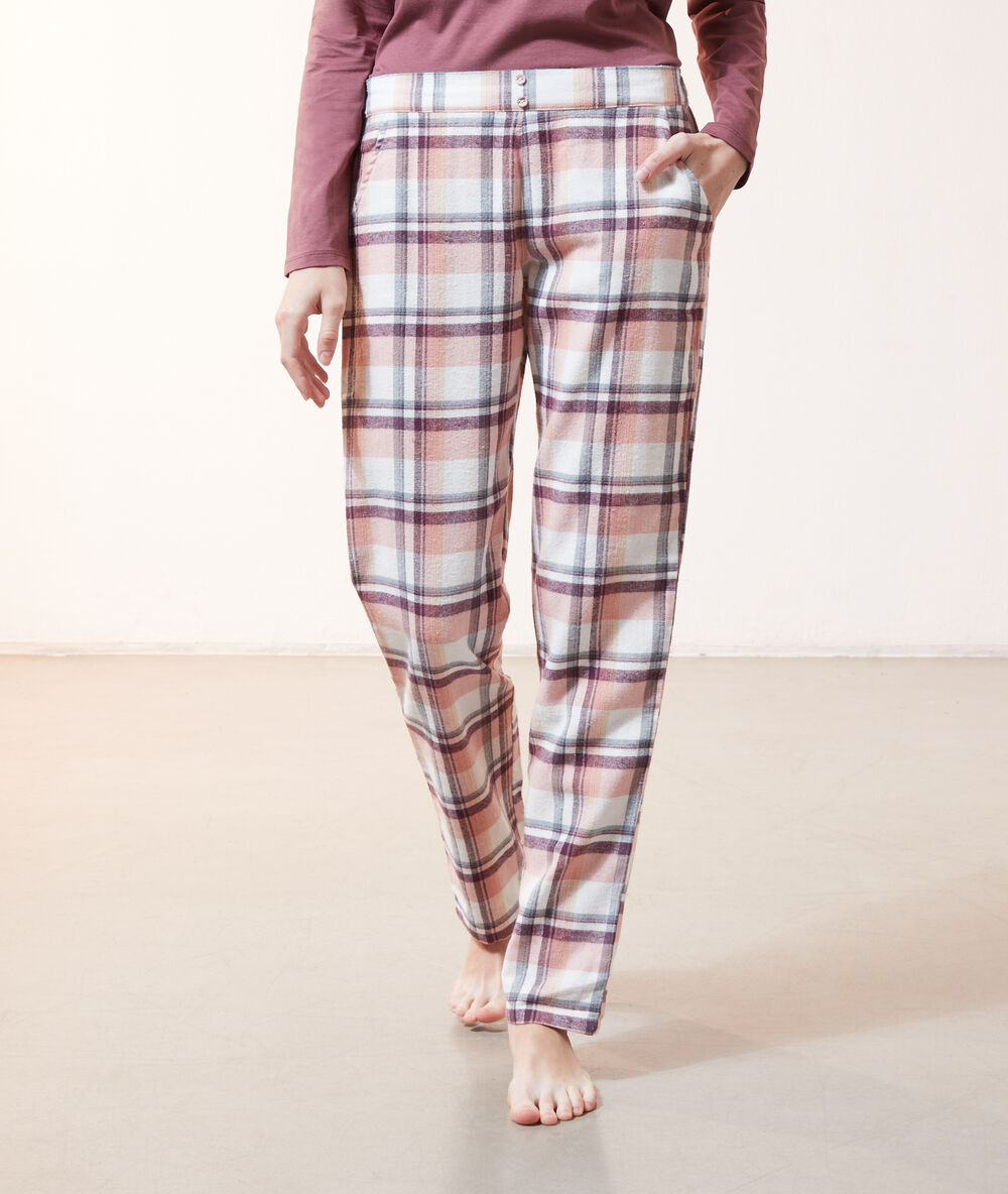 Trousers in check purple.