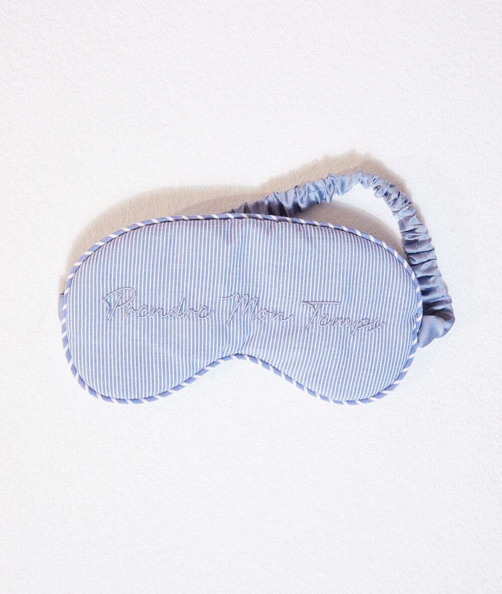 Masque de nuit "prendre mon temps" bleu.