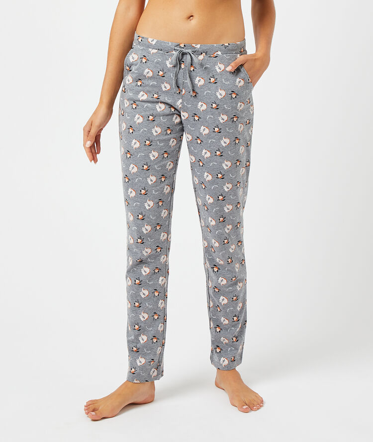 Pantalon imprim&eacute; anthracite.