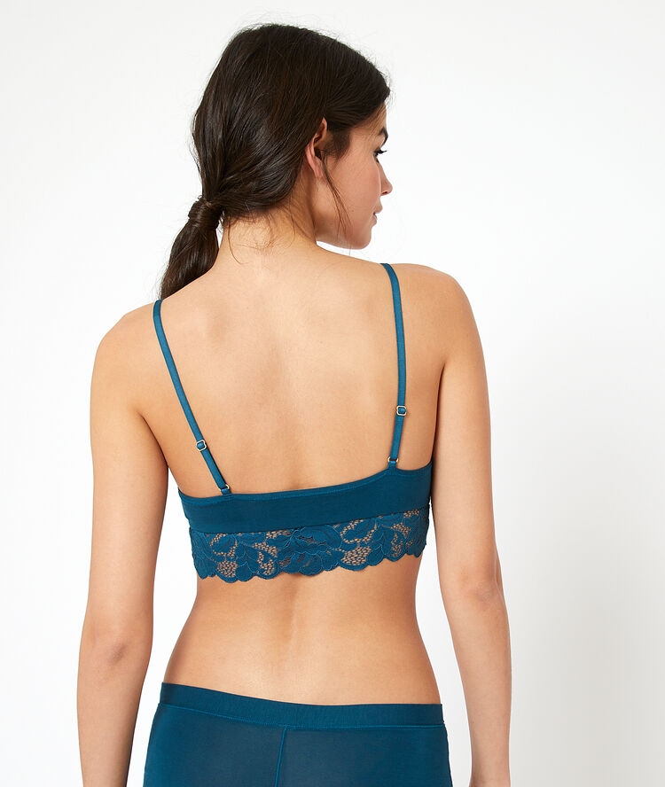 Non wired bralette teal.