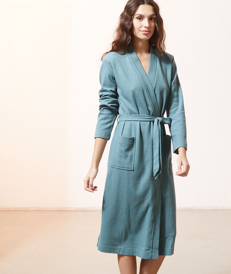 D&eacute;shabill&eacute; nid d'abeille celadon.