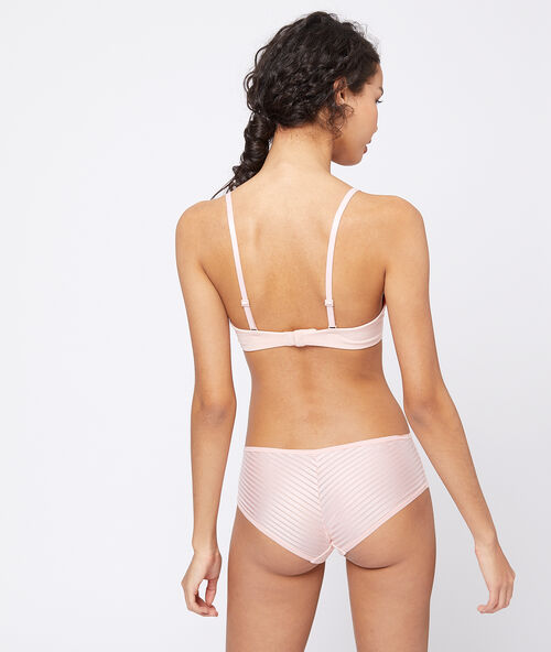 Microfibre shorty with tulle detailing powder pink.