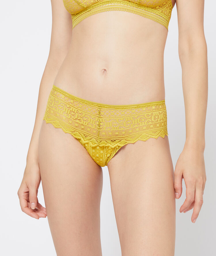 Graphic lace tanga anise.