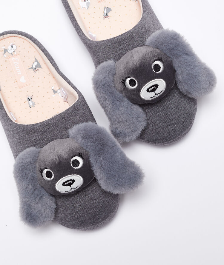 Dog  mule slippers grey.