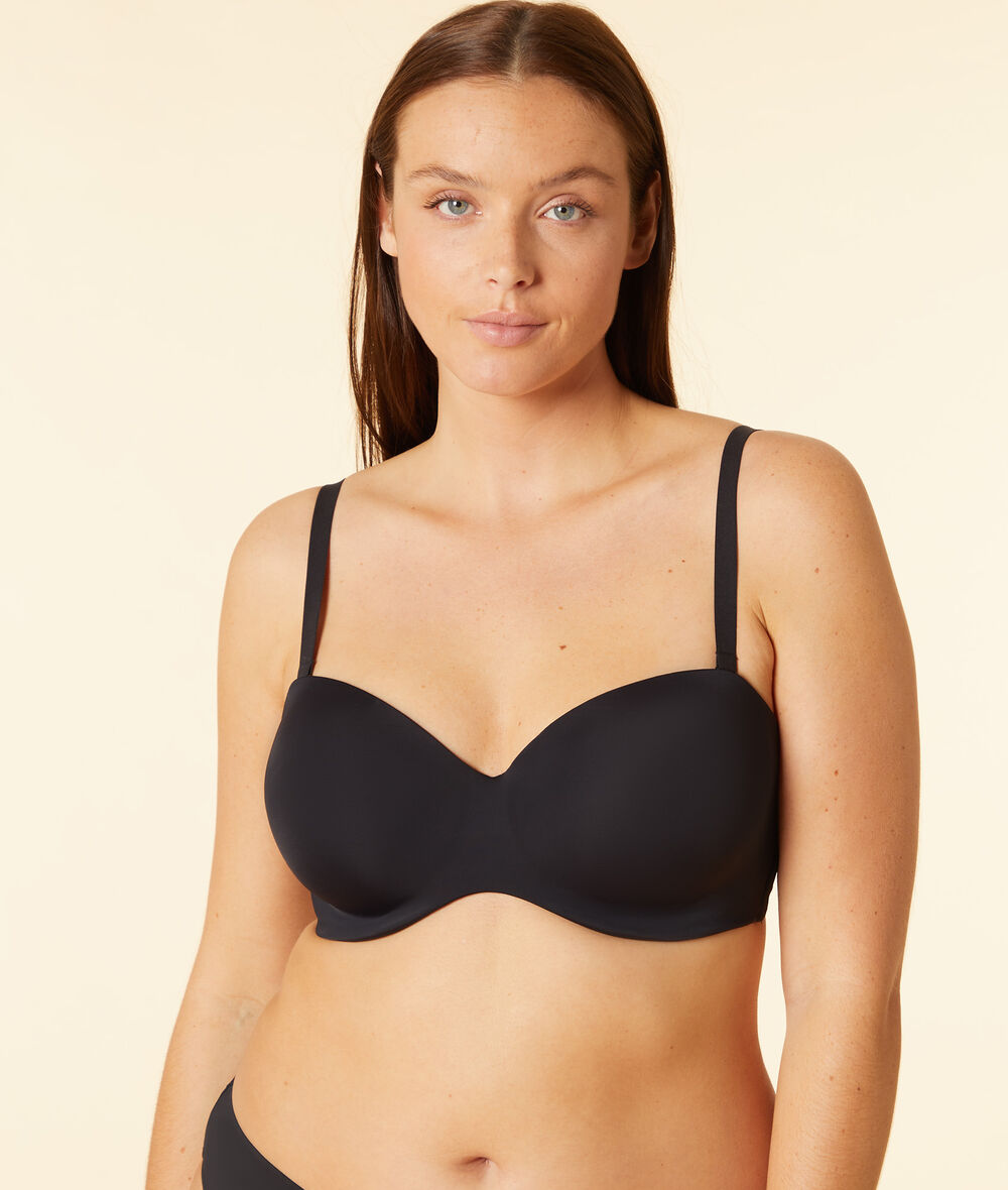 Underwire strapless bra, dd cup - PURE FIT - NOIR - ETAM