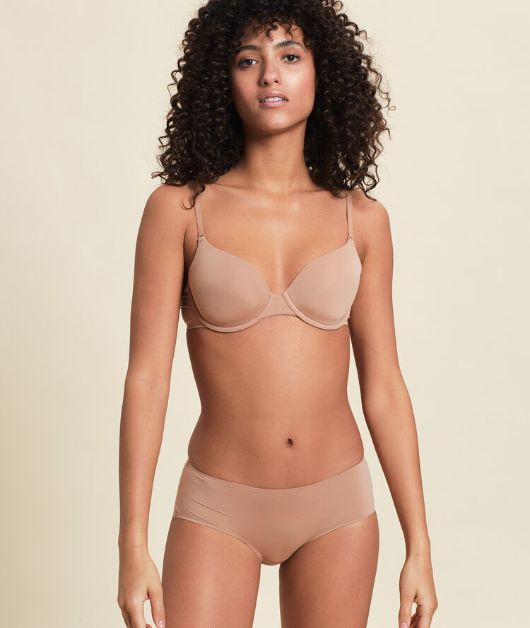 Bra n°5 - microfibre natural padded bra sand.