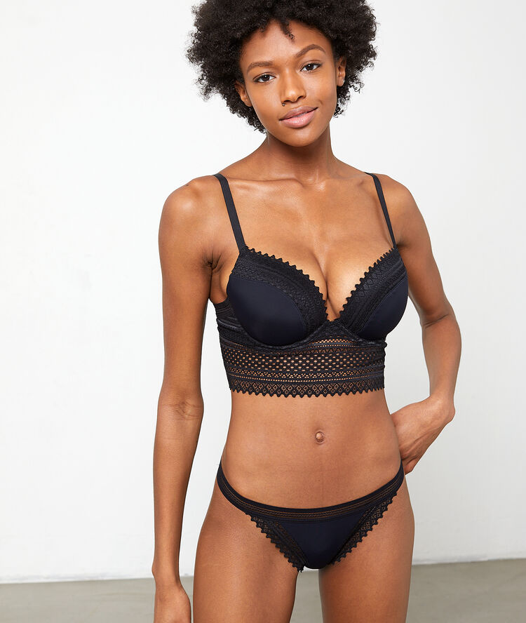 Bra n&deg;5 - graphic lace padded bra black.