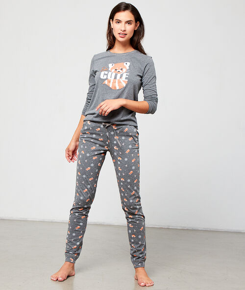 Top manches longues "cute" anthracite.