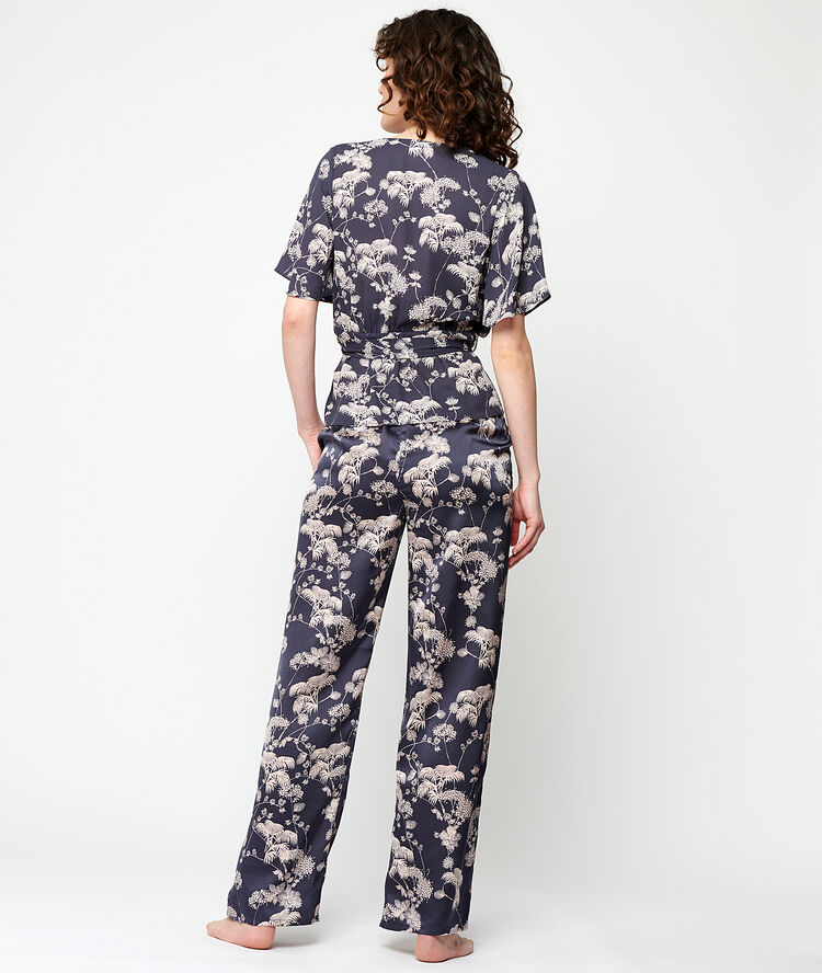 Satin hight waist trousers navy.