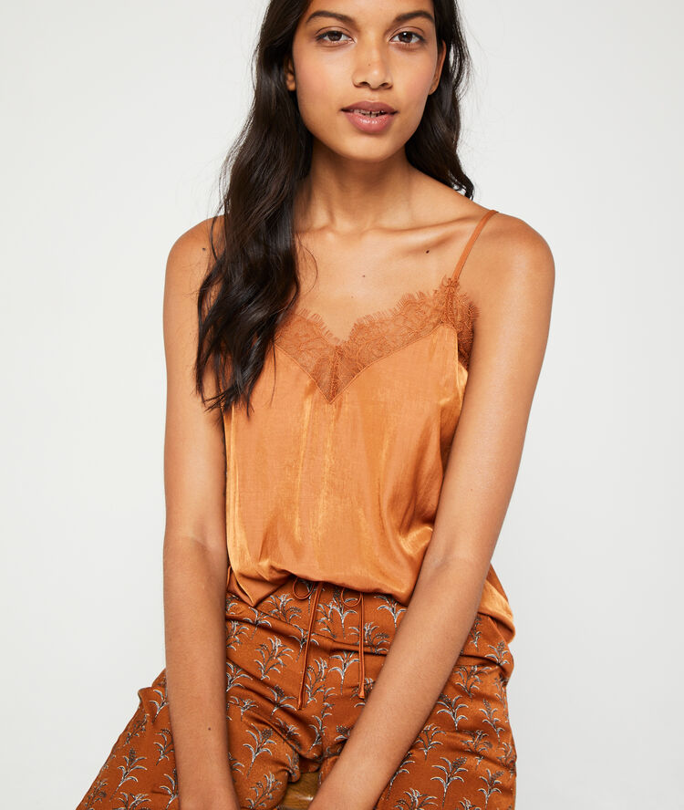 Caraco satin&eacute; ocre.