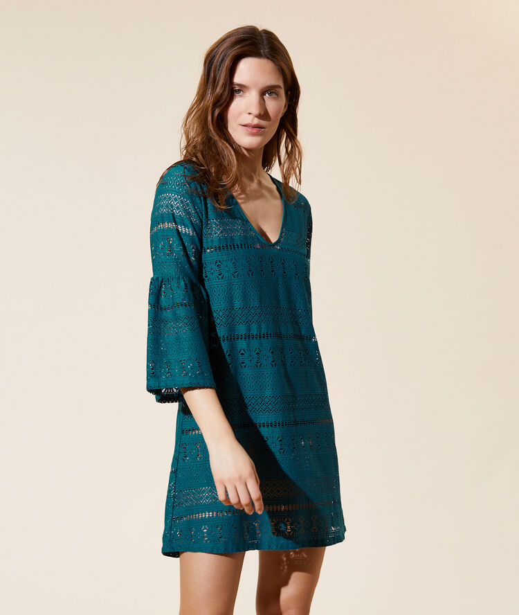 Crochet beach tunic green.