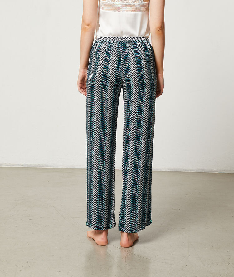 Pantalon imprim&eacute; graphique noir.