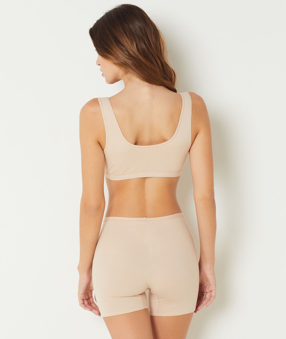Reversible stretchy organic cotton bra linen.