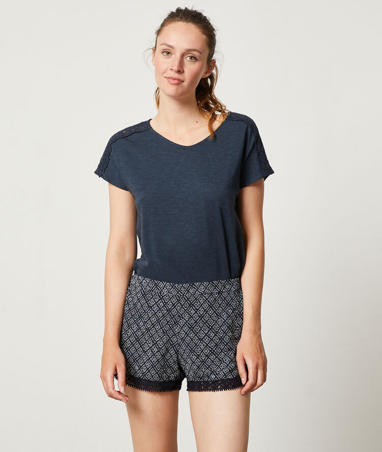 Short imprim&eacute; graphique marine.