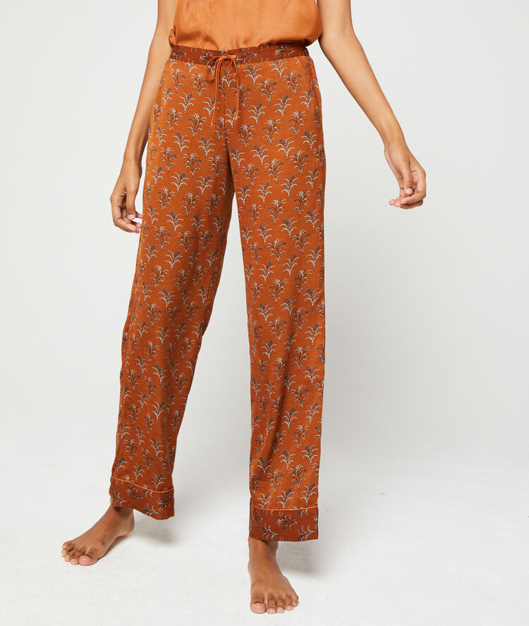 Trousers in print ochre.
