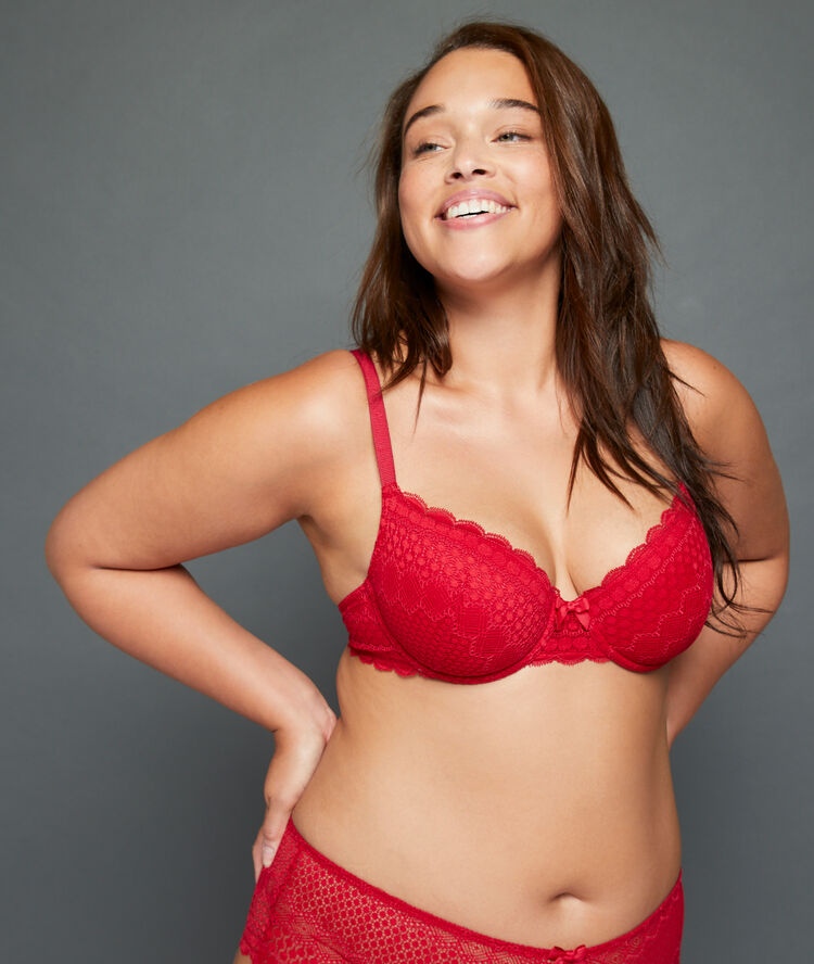 Bra n&deg;4 - lace light padding red.