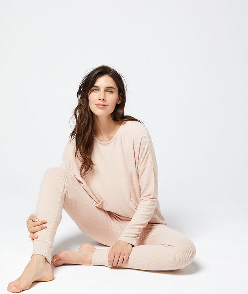 Ribbed knit top pink.