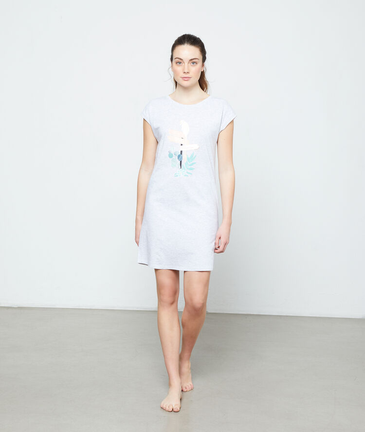 Beach, uluru, paradise' organic cotton nightgown grey.