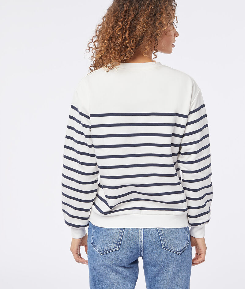 Cotton striped sweatshirt;${refinementColor}