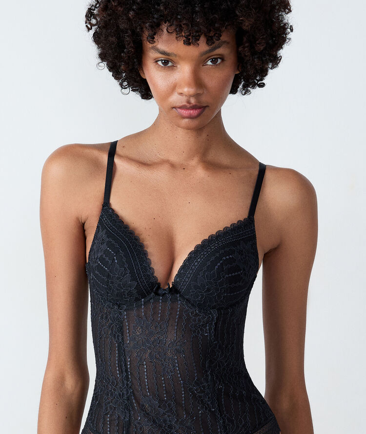 Lace corset black.