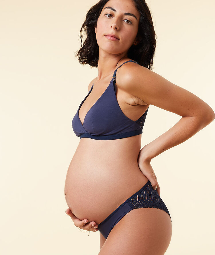 Organic cotton bralet navy.