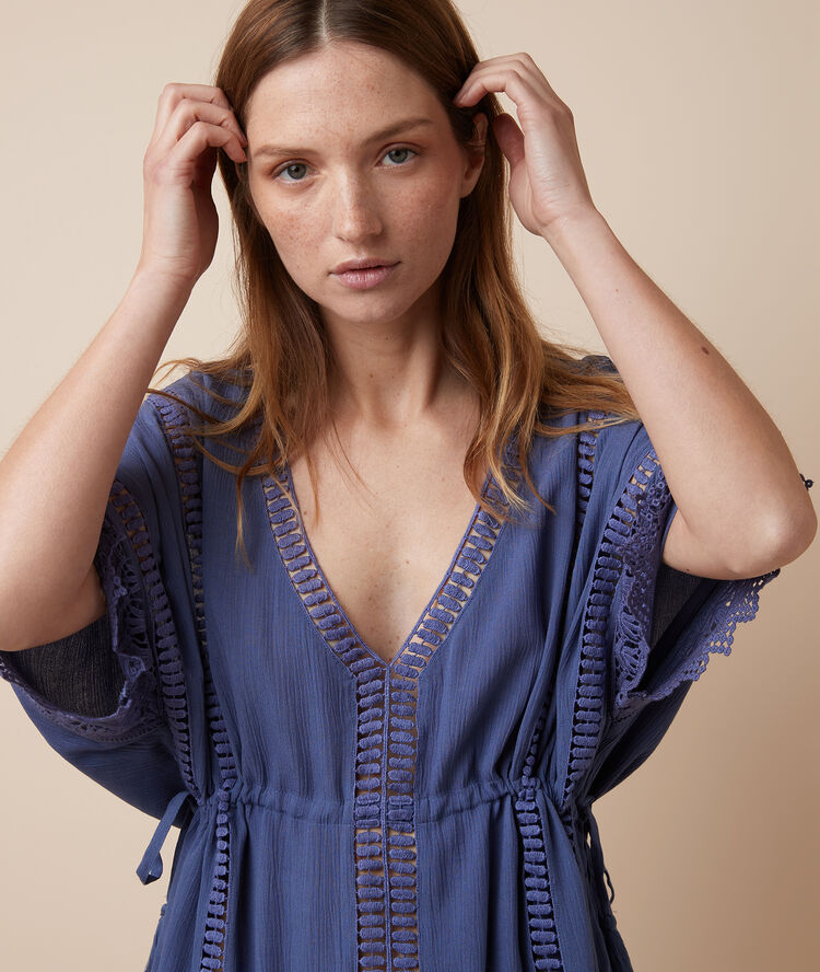 Tunique de plage bleu.