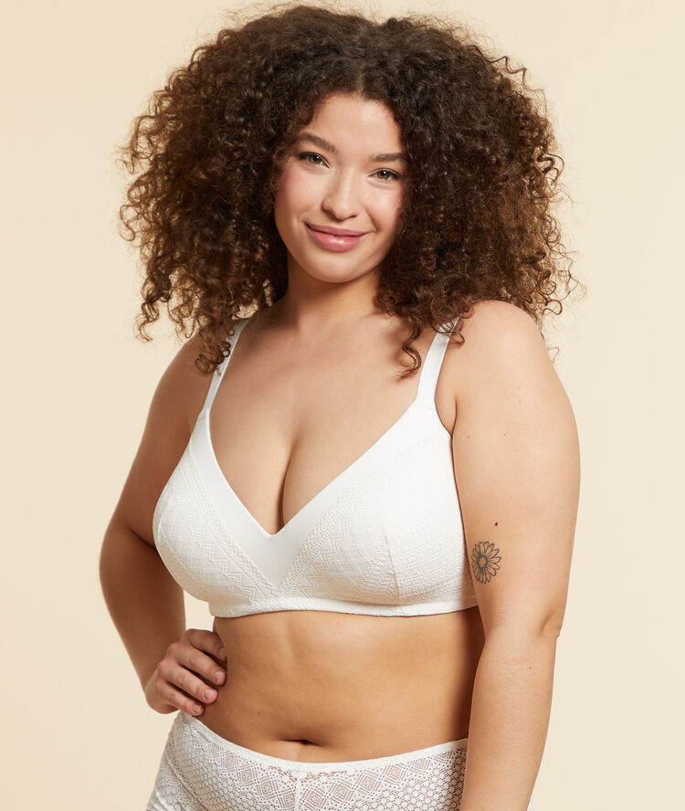 Thin pads non wired bra off white.