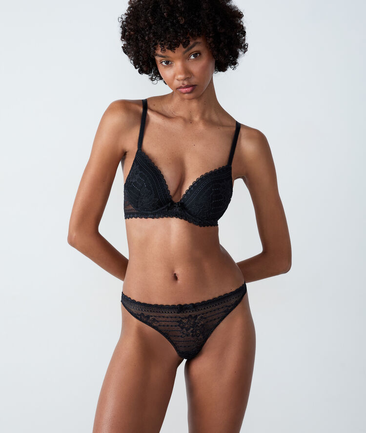 Lace tanga black.