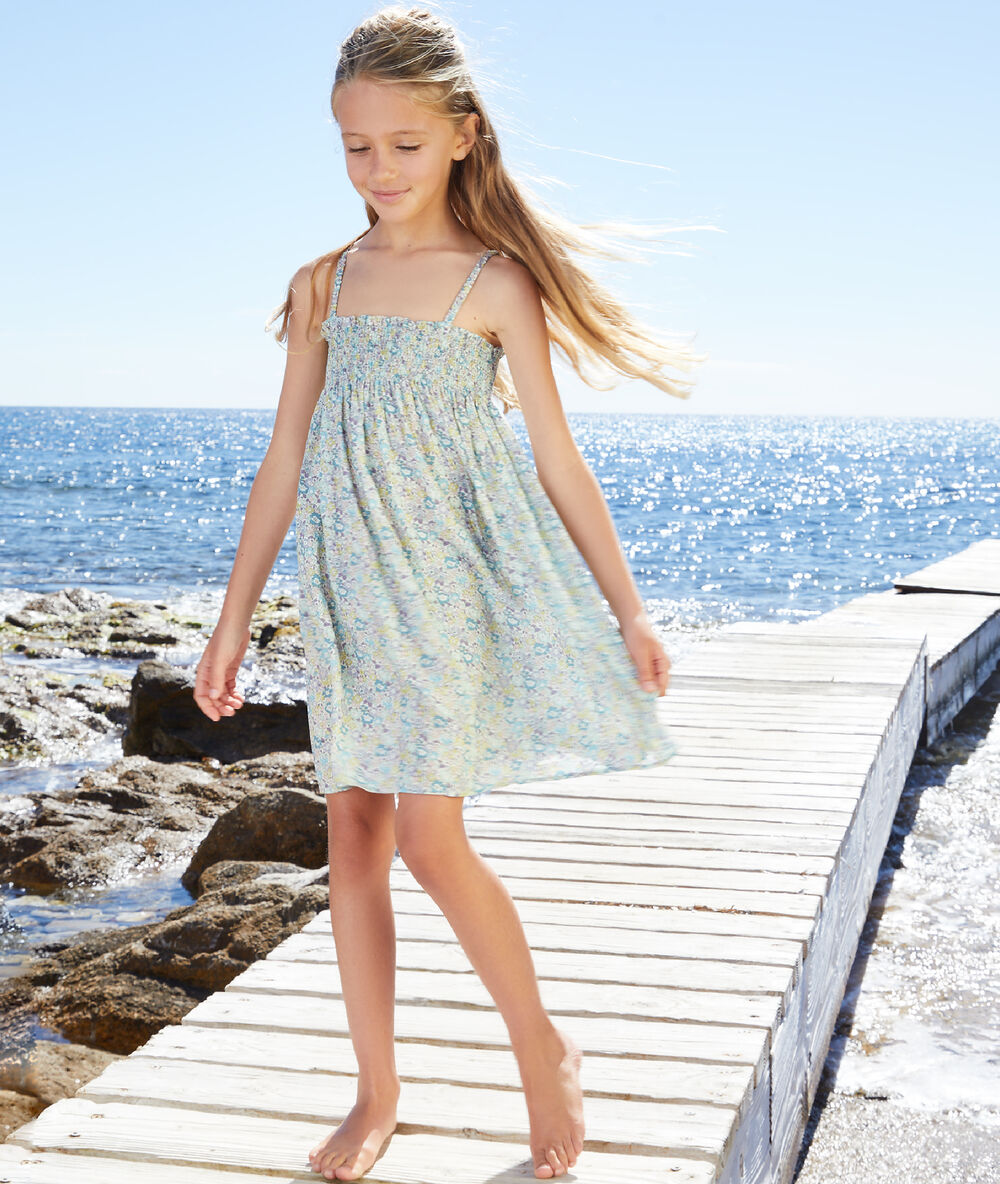 Robe Fille Made With Liberty Fabric Anae Celadon Etam